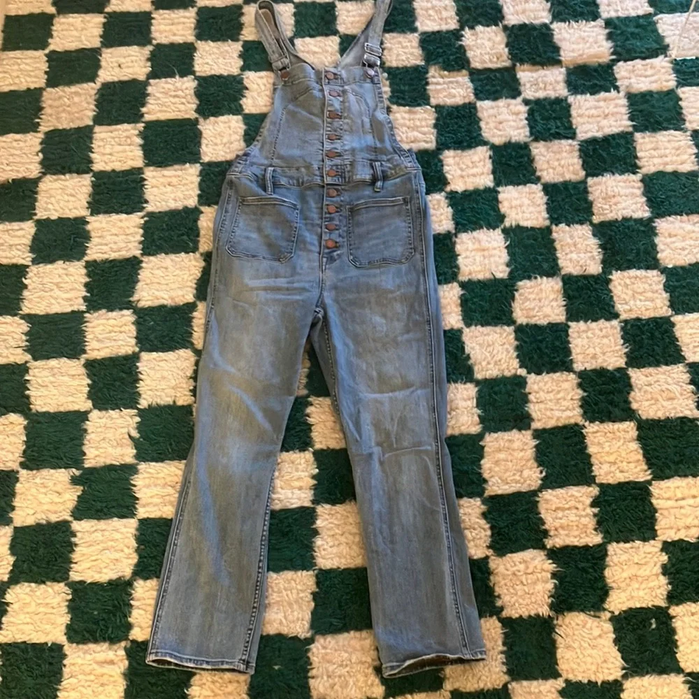 Madewell vintage 70s inspired denim button up overalls jumpsuit - Picture 2 of 4